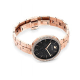 Swarovski Cosmopolitan Black Dial Rose Gold Steel Strap Watch for Women - 5517797