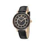Swarovski Octea Lux Black Dial Black Leather Strap Watch for Women - 5414410