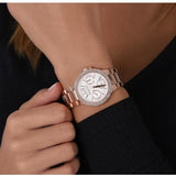 Michael Kors Camille Multifunction White Dial Rose Gold Steel Strap Watch For Women - MK6845