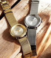 Guess Quartz Silver Dial Willow Stainless Steel Mesh Bracelet Watch For Women - W0836L2