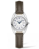 Longines Equestrian Mother of Pearl Dial Brown Leather Strap Watch untuk Wanita - L6.136.0.87.2