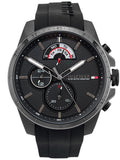 Tommy Hilfiger Decker Quartz Black Dial Black Rubber Strap Watch for Men - 1791352