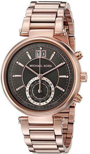 Michael Kors Sawyer Rose Gold Dial Rose Gold Steel Strap Watch for Women - MK6226