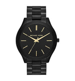 Michael Kors Mini Slim Runway Black Dial Black Steel Strap Watch for Women - MK3587