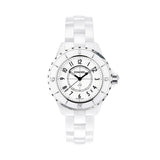 Chanel J12 Ceramic White Dial White Steel Strap Watch for Women - J12 H0968