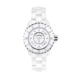 Chanel J12 Diamonds Ceramic White Dial White Steel Strap Watch for Women - J12 H1628