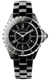 Chanel J12 Quartz Ceramic Black Dial Black Steel Strap Watch for Women - J12 H0682