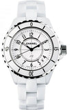 Chanel J12 Ceramic White Dial White Steel Strap Watch for Women - J12 H0968