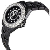 Chanel J12 Diamonds Ceramic Black Dial Black Steel Strap Watch for Women - J12 H2571