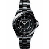 Chanel J12 Quartz Diamonds Black Dial Black Steel Strap Watch for Women - J12 H5701