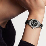 Chanel J12 Diamonds Ceramic Black Dial Black Steel Strap Watch for Women - J12 H2571