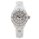 Chanel J12 Diamonds Ceramic White Dial White Steel Strap Watch for Women - J12 H1628