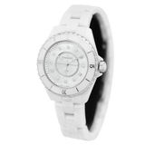 Chanel J12 Diamonds Mother of Pearl White Dial White Steel Strap Watch for Women - J12 H5704