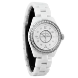 Chanel J12 Quartz Diamonds White Dial White Steel Strap Watch for Women - J12 H3110