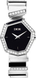 Dior Gem Dior Mother of Pearl Diamonds Black Dial Silver Steel Strap Watch for Women - CD18111X1058