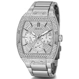 Guess Raven Diamonds Silver Dial Silver Steel Strap Watch for Women - GW0104L1