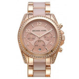 Michael Kors Blair Chronograph Rose Gold Dial Two Tone Steel Strap Watch for Women - MK5943