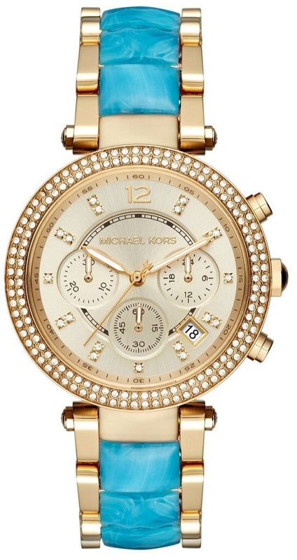 Michael Kors Parker Gold Dial Two Tone Steel Strap Watch for Women - MK6364