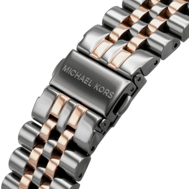 Michael Kors Lexington Black Dial Two Tone Stainless Steel Strap Watch for Men - MK8561