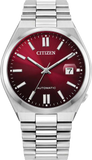 Citizen Tsuyosa Automatic Red Dial Silver Steel Strap Watch For Men - NJ0150-56W