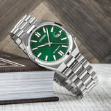 Citizen Tsuyosa Automatic Green Dial Silver Steel Strap Watch For Men - NJ0150-81X