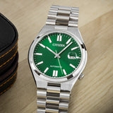 Citizen Tsuyosa Automatic Green Dial Silver Steel Strap Watch For Men - NJ0150-81X