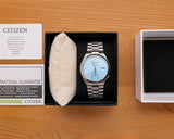 Citizen Tsuyosa Automatic Turquoise Dial Silver Steel Strap Watch For Men - NJ0151-88M