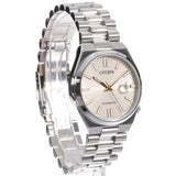 Citizen Tsuyosa Automatic Oatmeal White Dial Silver Steel Strap Watch For Men - NJ0151-88W