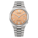 Citizen Tsuyosa Salmon Orange Dial Silver Steel Strap Watch For Men - NJ0159-86Z