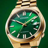 Citizen Tsuyosa Automatic Green Dial Gold Steel Strap Watch For Men - NJ0152-51X