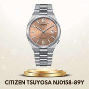 Citizen x Pantone Automatic Warm Sand Dial Silver Steel Strap Watch For Men - NJ0158-89Y
