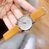 Calvin Klein City Silver Dial Orange Leather Strap Watch for Women - K2G231G6