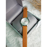 Calvin Klein City Silver Dial Orange Leather Strap Watch for Women - K2G231G6