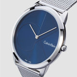 Calvin Klein Minimal Blue Dial Silver Mesh Bracelet Watch for Women - K3M2212N