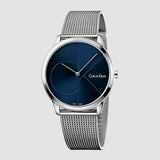 Calvin Klein Minimal Blue Dial Silver Mesh Bracelet Watch for Women - K3M2212N