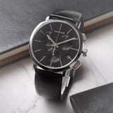 Calvin Klein Posh Black Dial Black Leather Strap Watch for Men - K8Q371C1