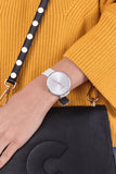 Calvin Klein Full Moon White Dial White Leather Strap Watch for Women - K8Y231L6