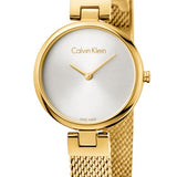 Calvin Klein Authentic White Dial Rose Gold Mesh Bracelet Watch for Women - K8G23526