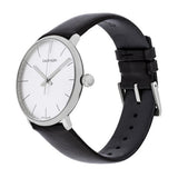 Calvin Klein High Noon Quartz White Dial Black Leather Strap Watch for Men - K8M211C6