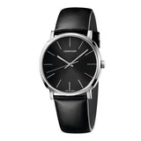 Calvin Klein Posh Black Dial Black Leather Strap Watch for Men - K8Q311C1