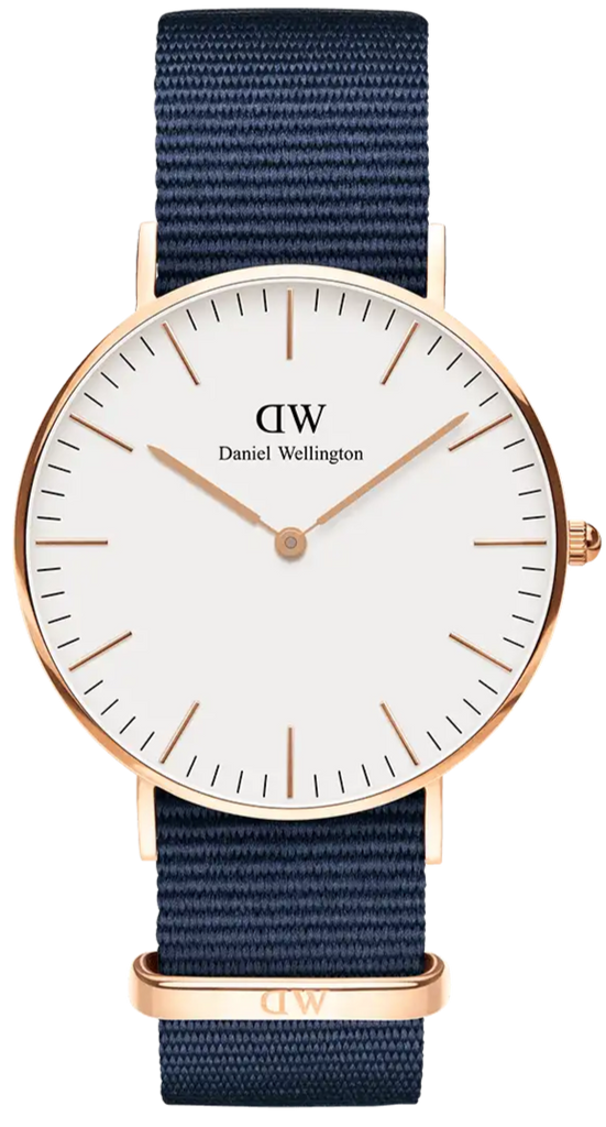 Daniel Wellington Classic Bayswater White Dial Navy Blue NATO Strap Watch For Women