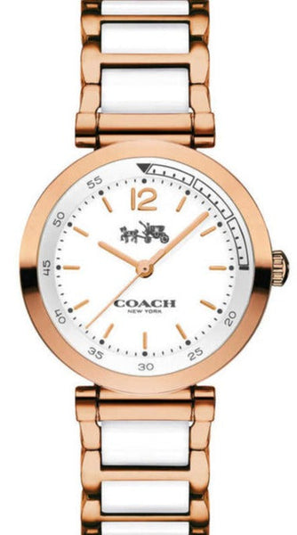 Coach Sport 14502463 Ceramic White Dial Rose Tone Steel Strap Women’s Watch Authentic *FREE BRACELET*] Coach Womens 1941 Sport Rose Gold  main image 3