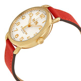 Coach Delancey Ivory Dial Orange Leather Strap Watch for Women - 14502719