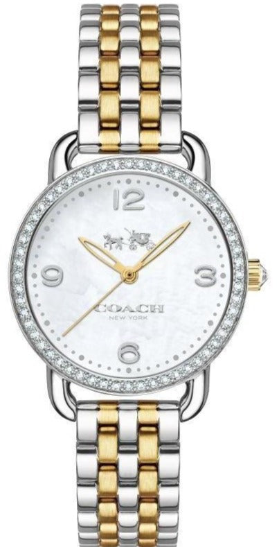 Coach Delancey Mother of Pearl Dial Two Tone Steel Strap Watch for