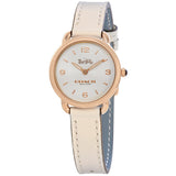 Coach Delancey White Dial White Leather Strap Watch for Women - 14502790