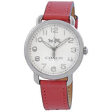 Coach Delancey White Dial Pink Leather Strap Watch for Women - 14502717