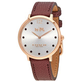 Coach Slim Easton Silver Dial Brown Leather Strap Watch for Women - 14502694