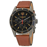 Coach Sullivan Chronograph Black Dial Brown Leather Strap Watch for Men - 14602070