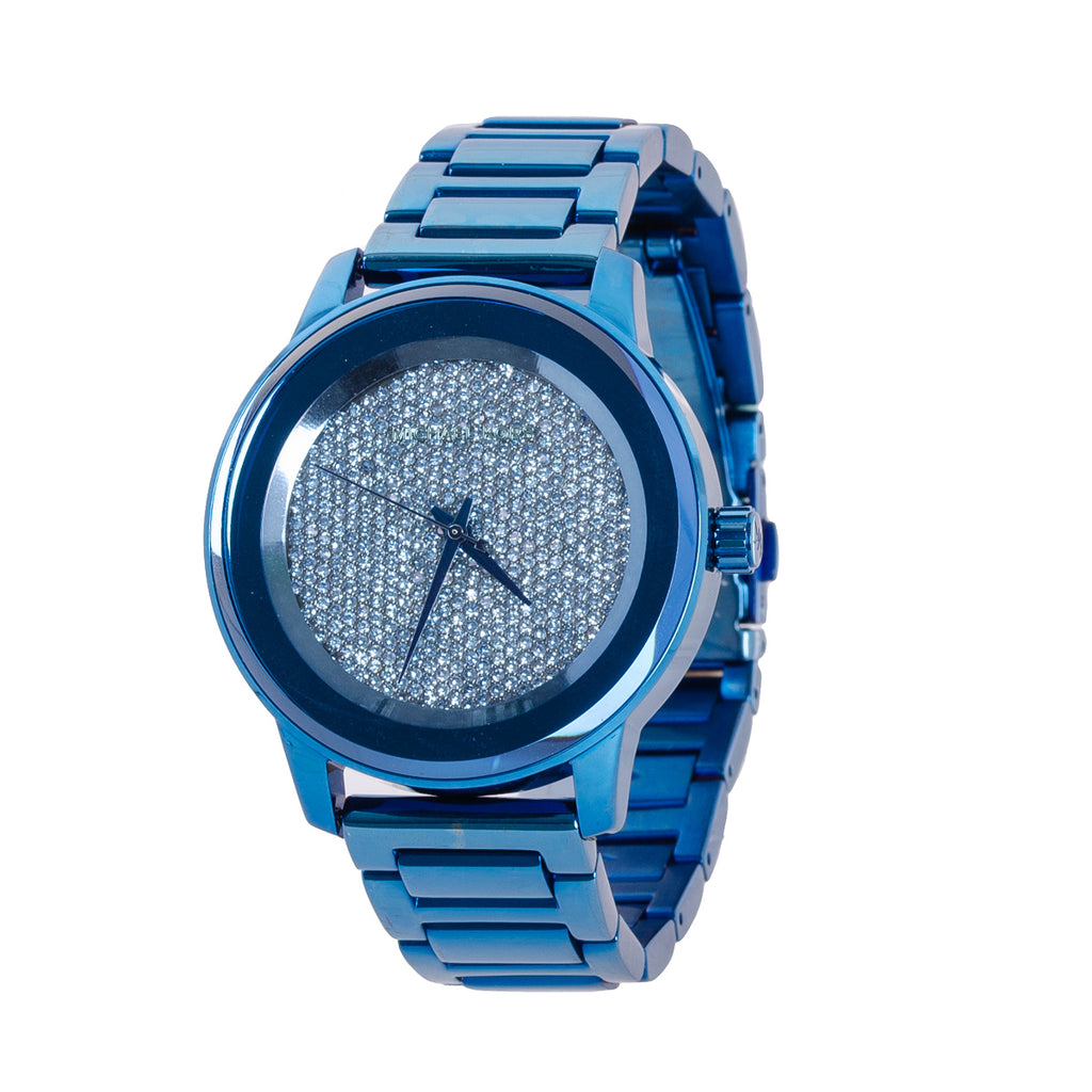 Michael Kors Kinley Blue Dial Blue Steel Strap Watch For Women