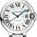 Cartier Ballon Bleu De Cartier Silver Dial Black Leather Strap Watch for Women - WSBB0030